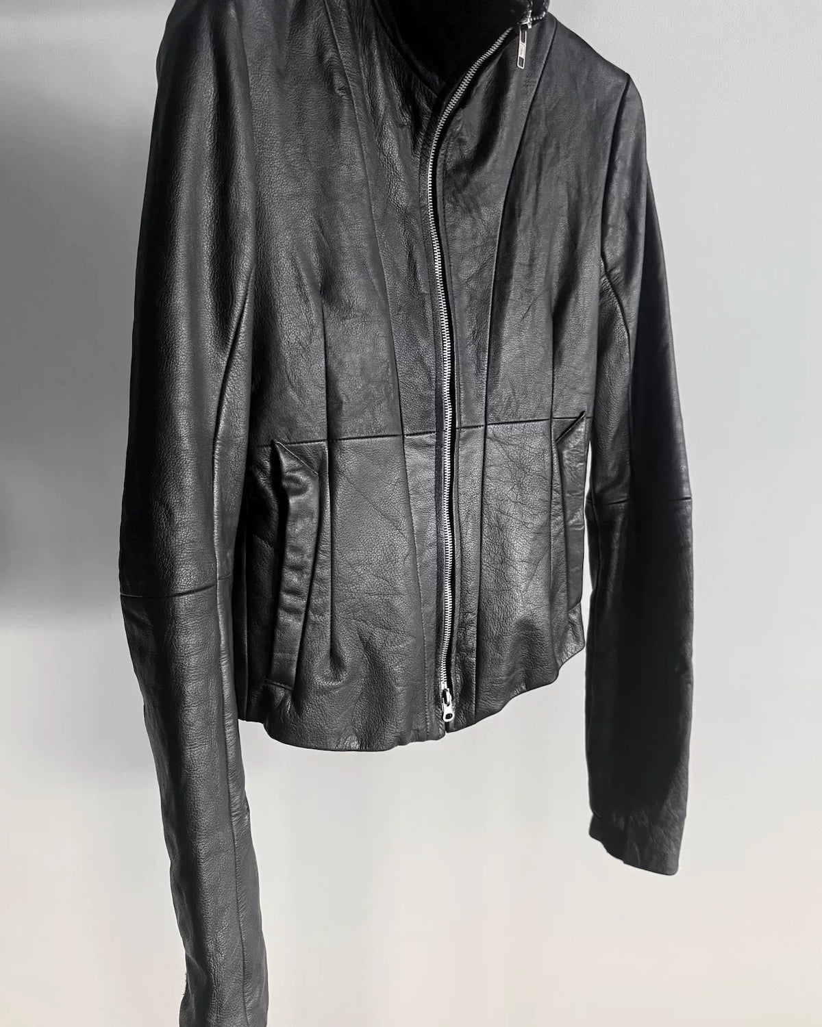 2010s EKAM Stand-Collar Lambskin Zip-Up Jacket
