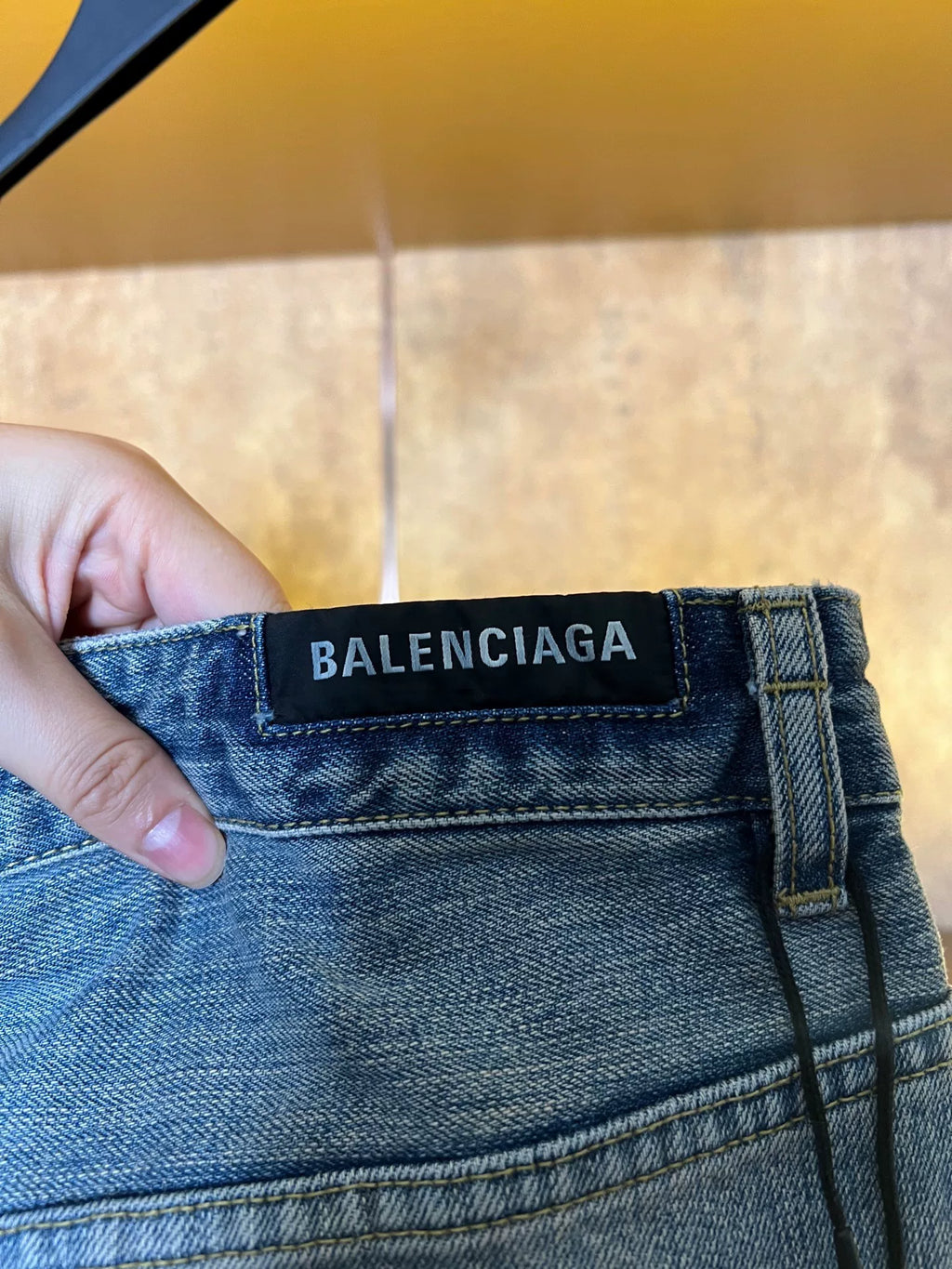 Balenciaga Black Drawstring Denim Jeans