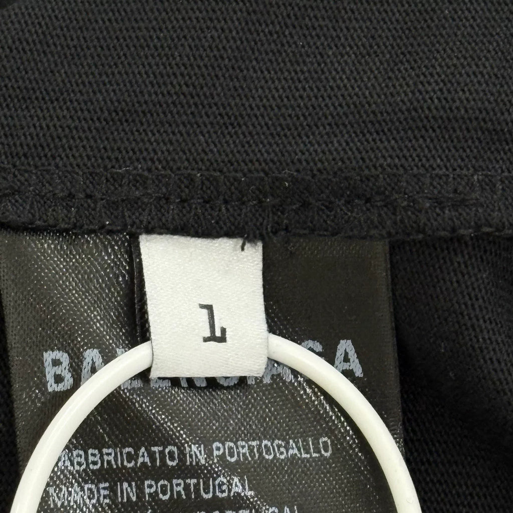 Balenciaga Minimalist Front and Back Embroidered Logo Long Sleeve Top