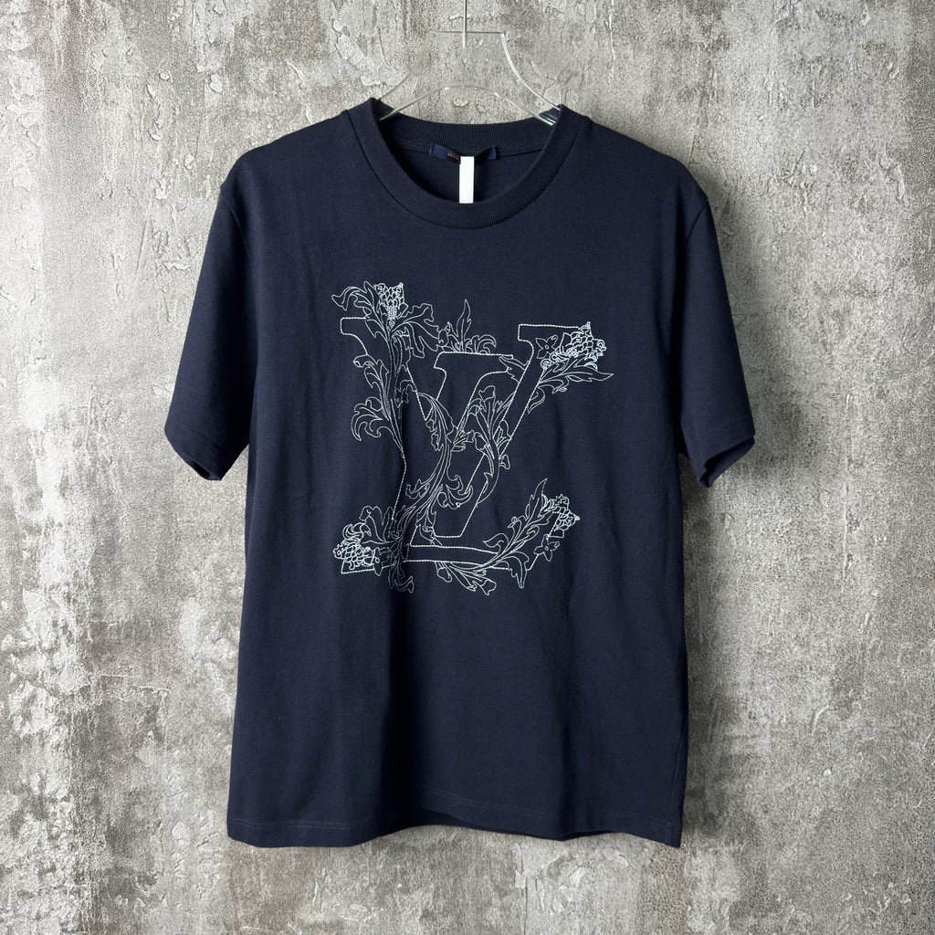 Louis Vuitton Floral Embroidered Short Sleeve Shirt