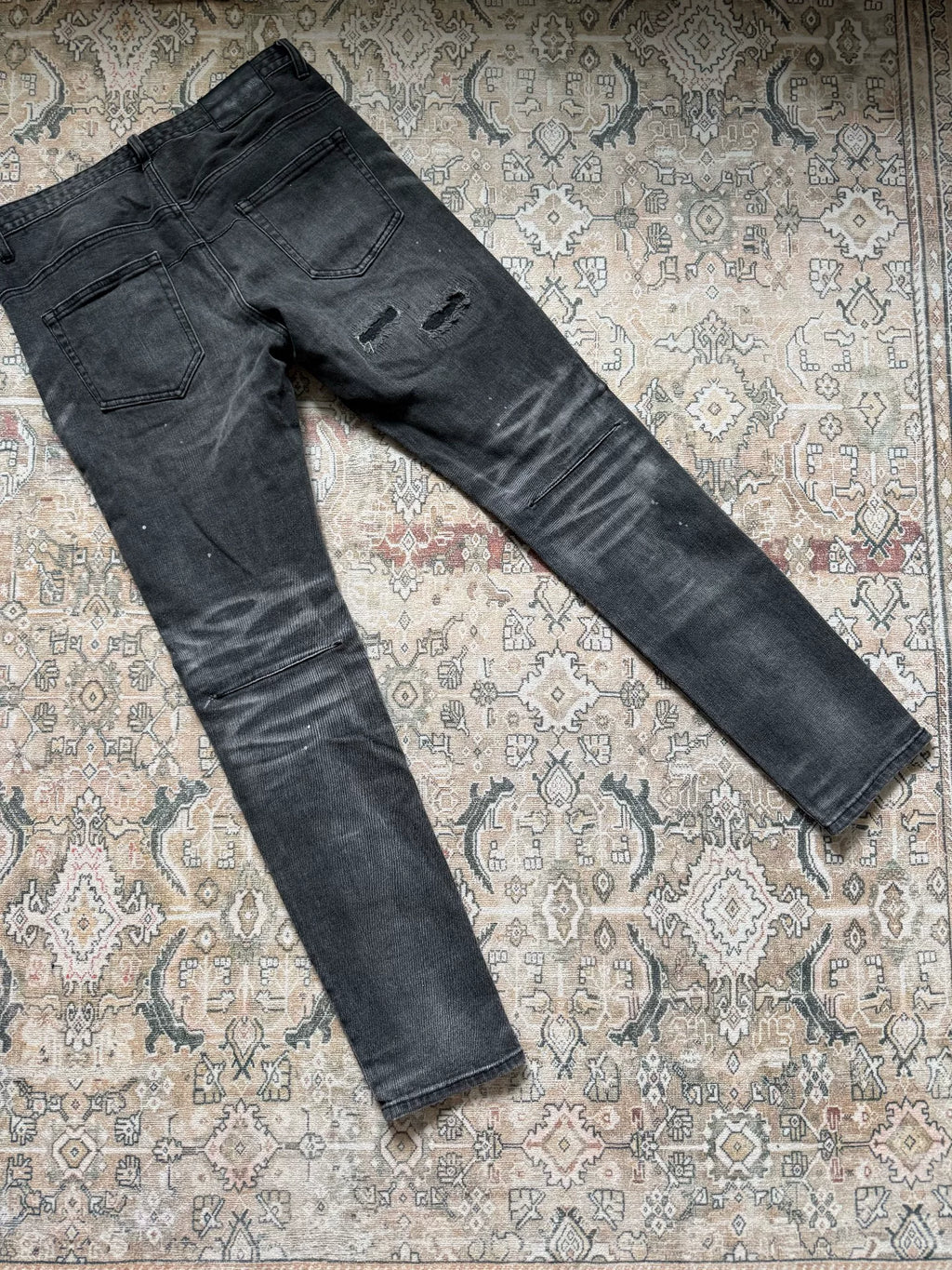 NUMBER NINE Distressed Patch Note Jeans