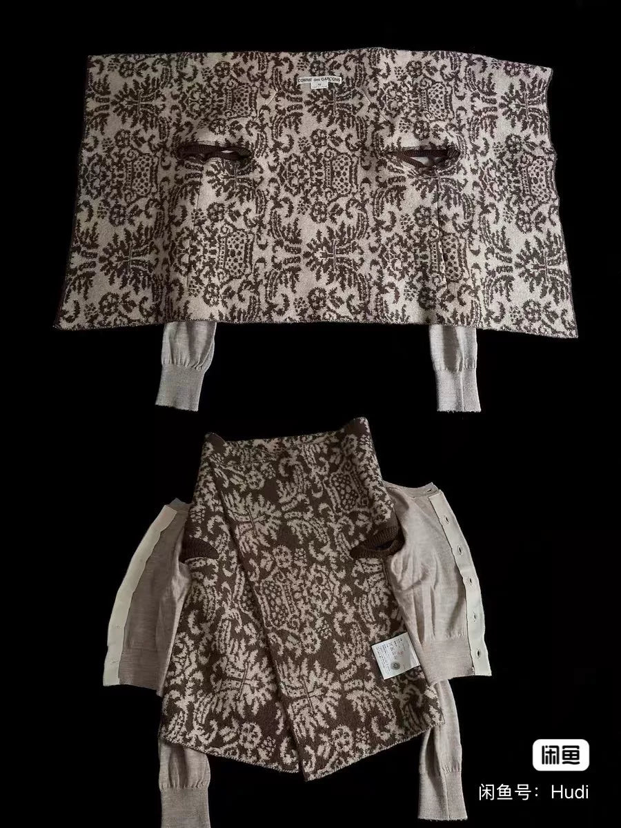 Comme Des Garcons 2009 Runway Top Wool Midi Skirt