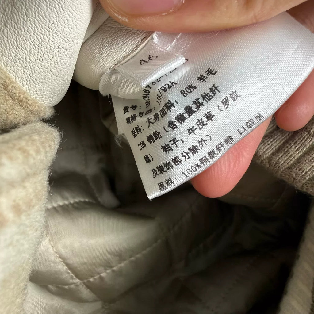 Givenchy Plaid Varsity Leather Wool Jacket