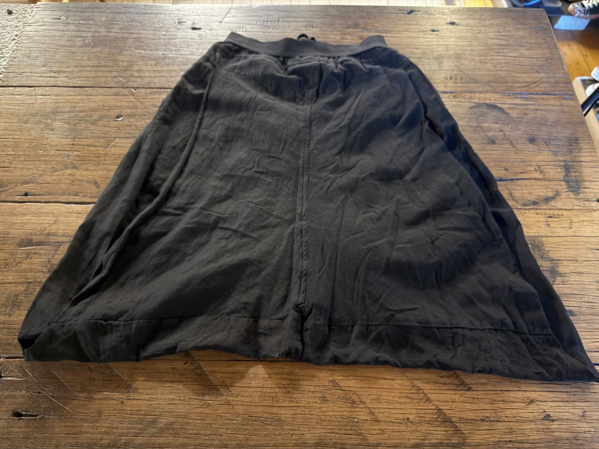 Julius SS15 Black Silk Cotton Pleated Skirt Pants