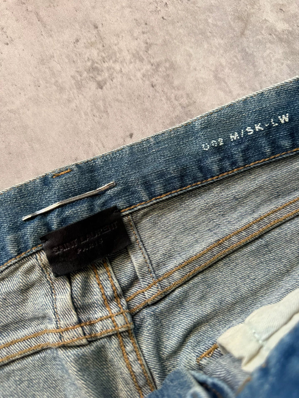 Saint Laurent Paris 15AW D02 Dark Blue Distressed Jeans by Hedi Slimane