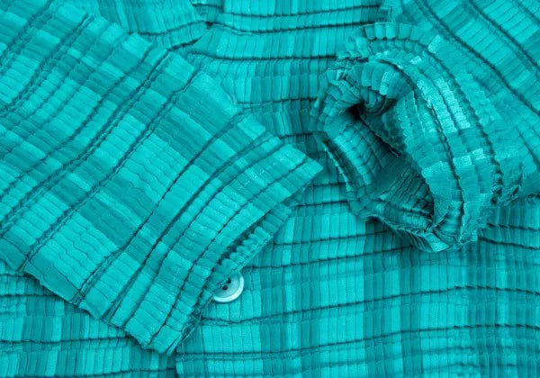 Issey Miyake Vintage Green Pleated Top