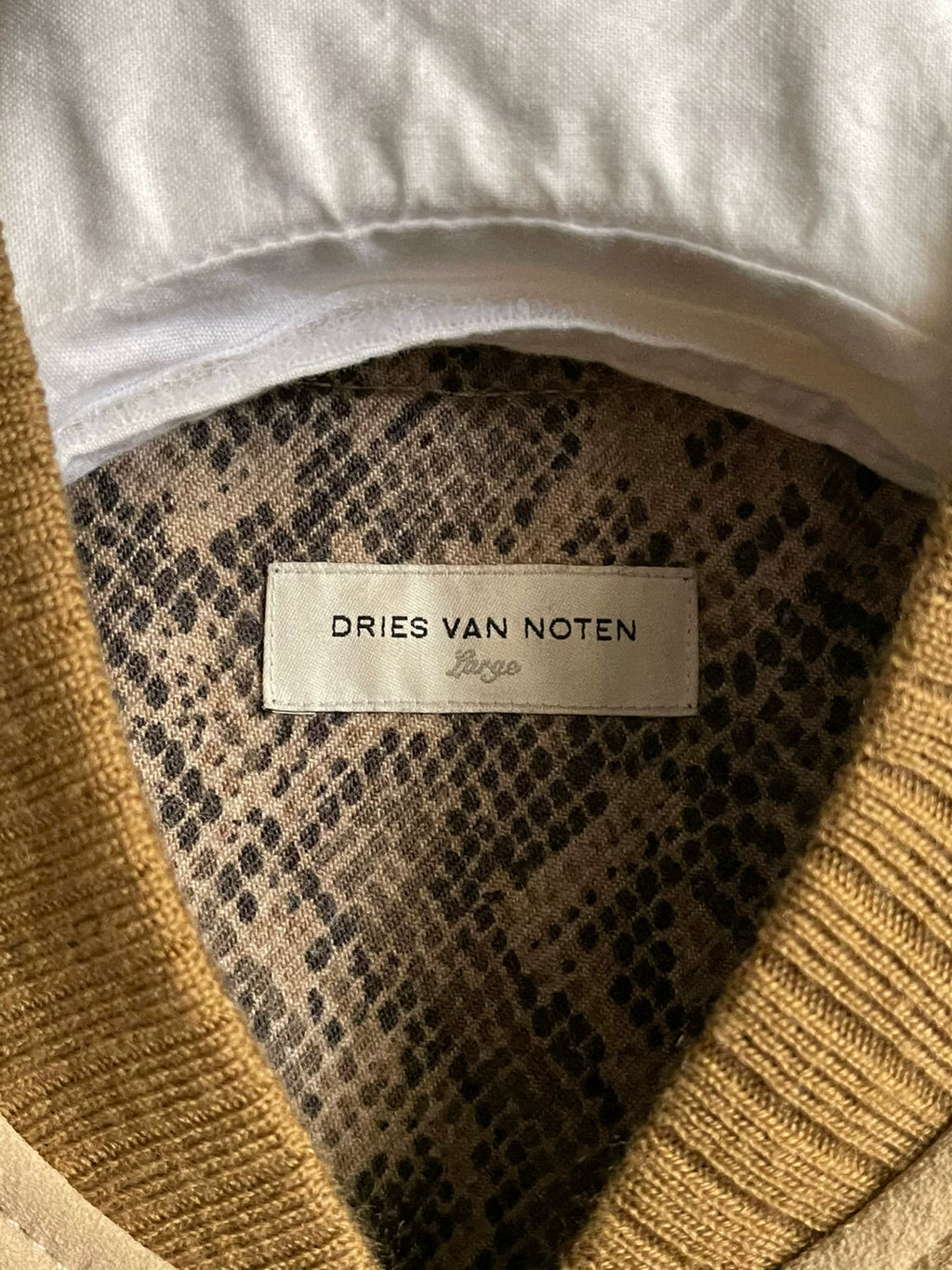 Dries Van Noten Snake Print Lining Suede Jacket