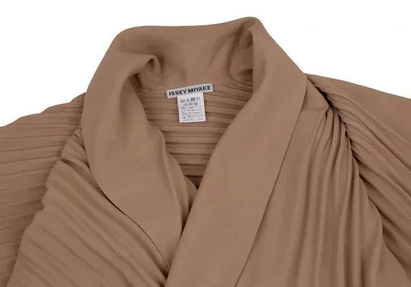 Issey Miyake Vintage Brown Pleated Top