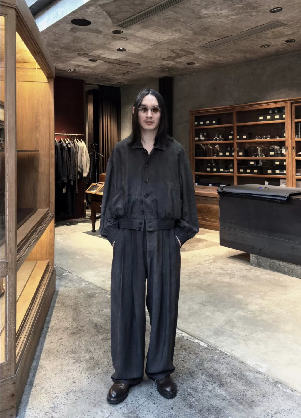 Ziggy Chen 25ss Cold-Dyed Patterned Washed Wide-Leg Trousers
