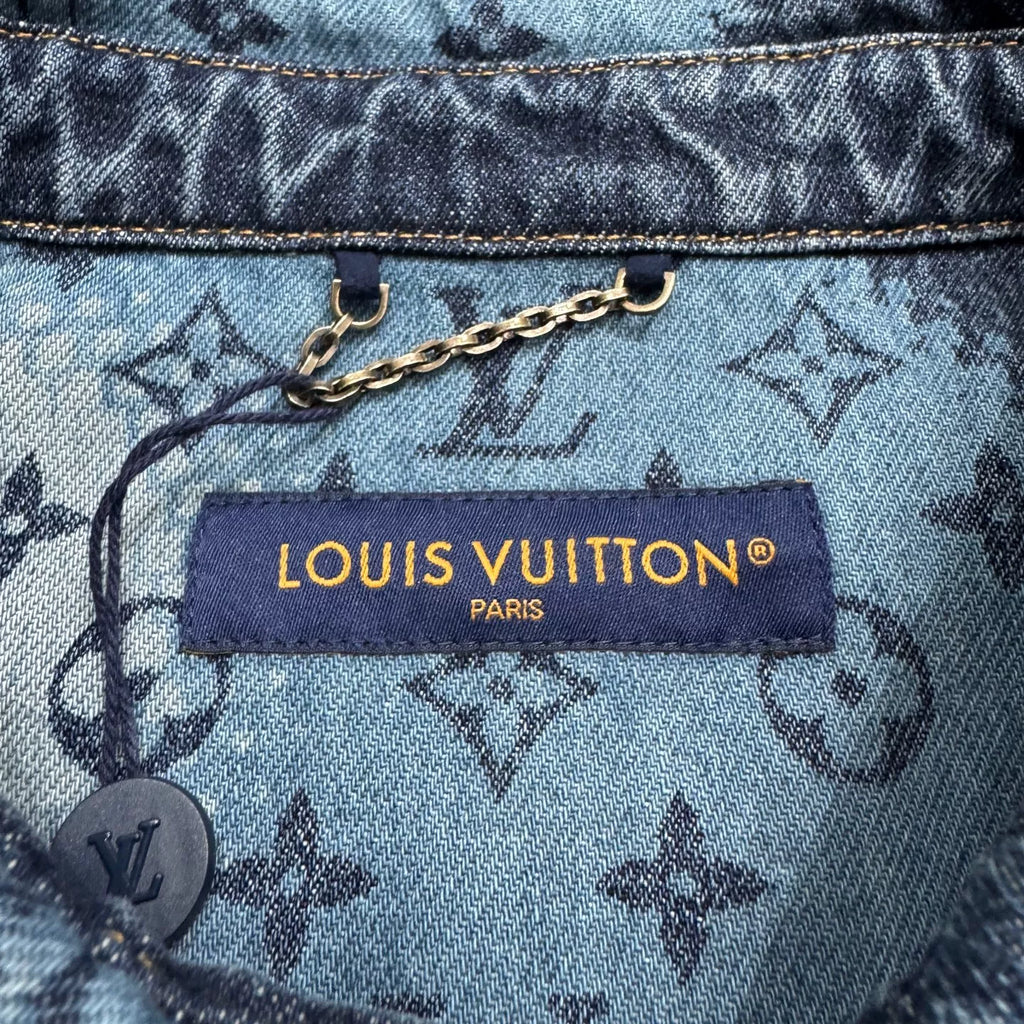 Louis Vuitton Blue Gradient Monogram Denim Short Sleeve Top