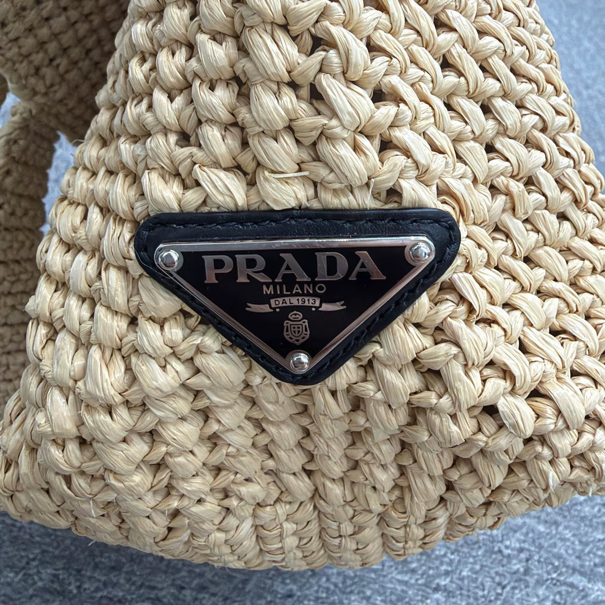 Prada Raffia Woven Shoulder Bag