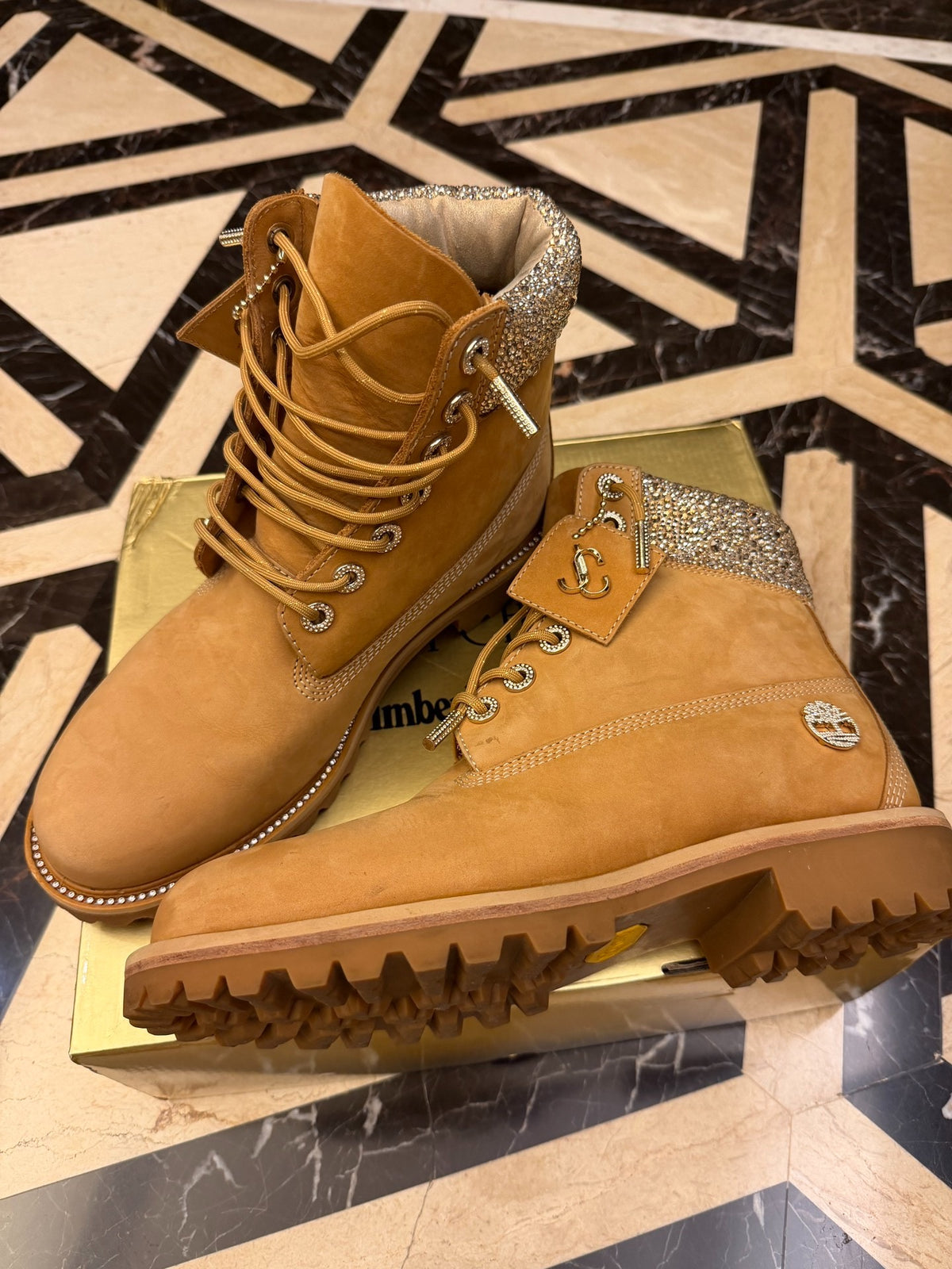 Jimmy Choo Timberland Yellow Boots