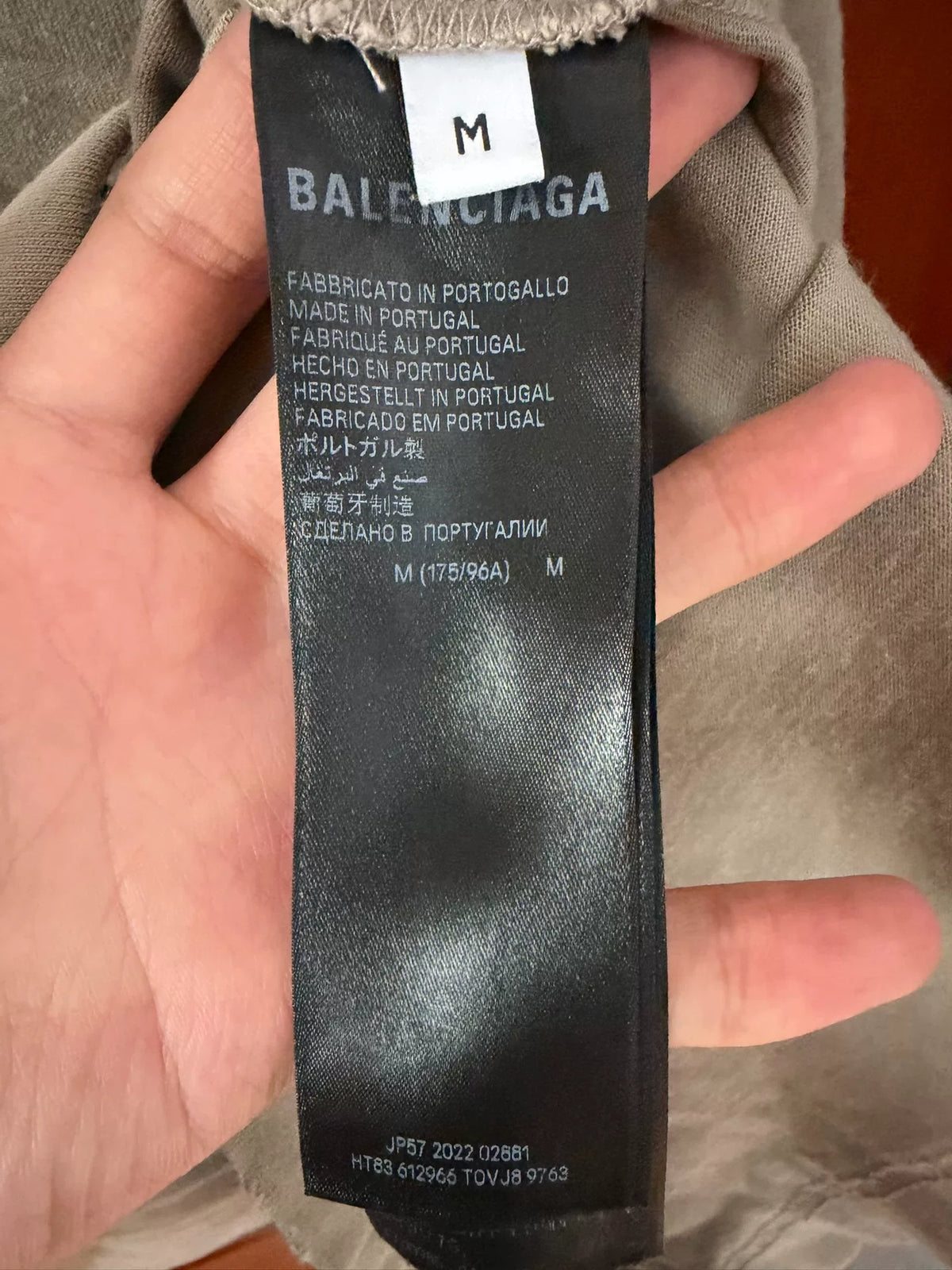 Balenciaga Khaki Embroidered Logo Short Sleeve T-Shirt
