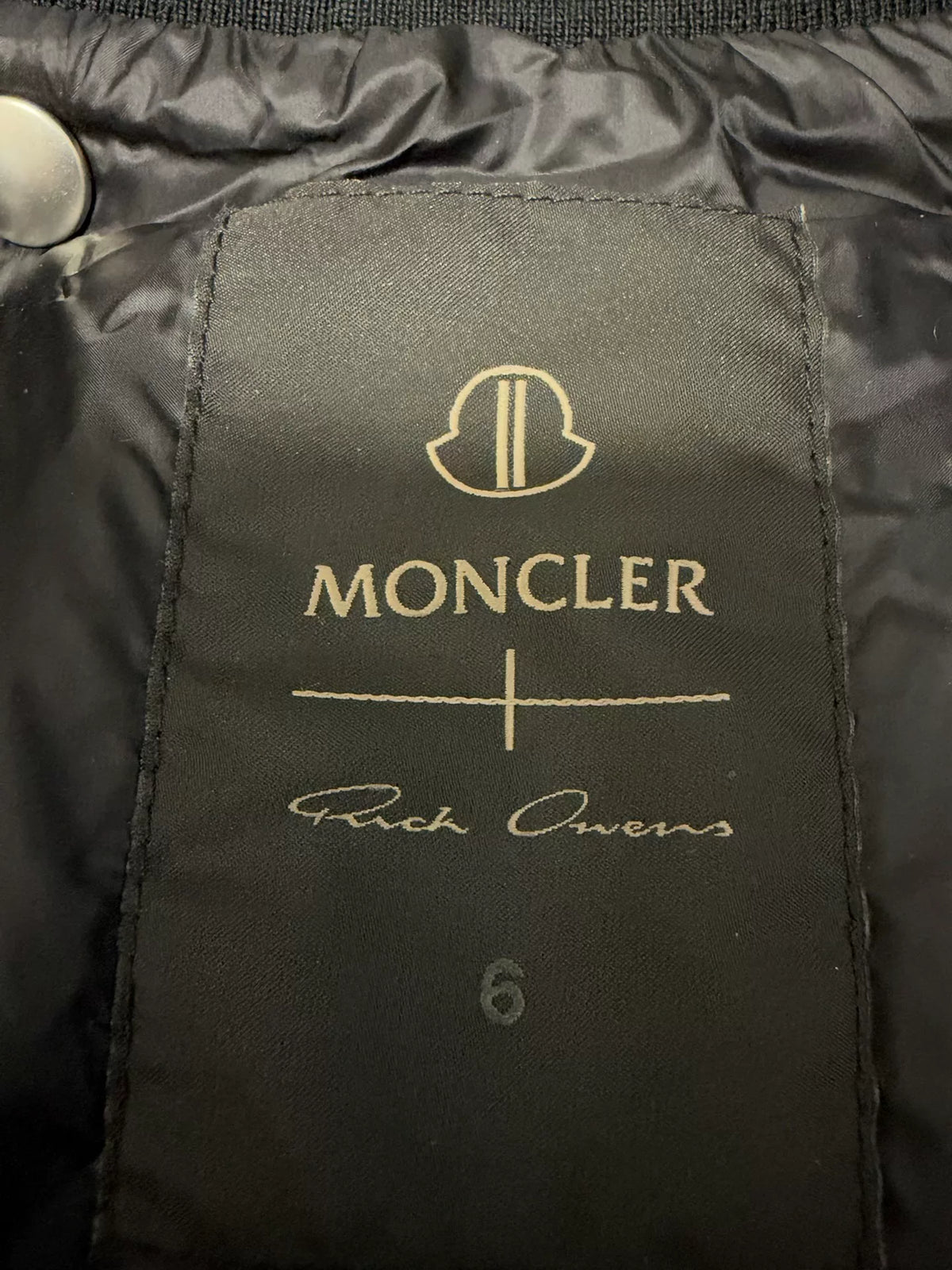 Moncler × Rick Owens Black Ray Scarf Down Jacket