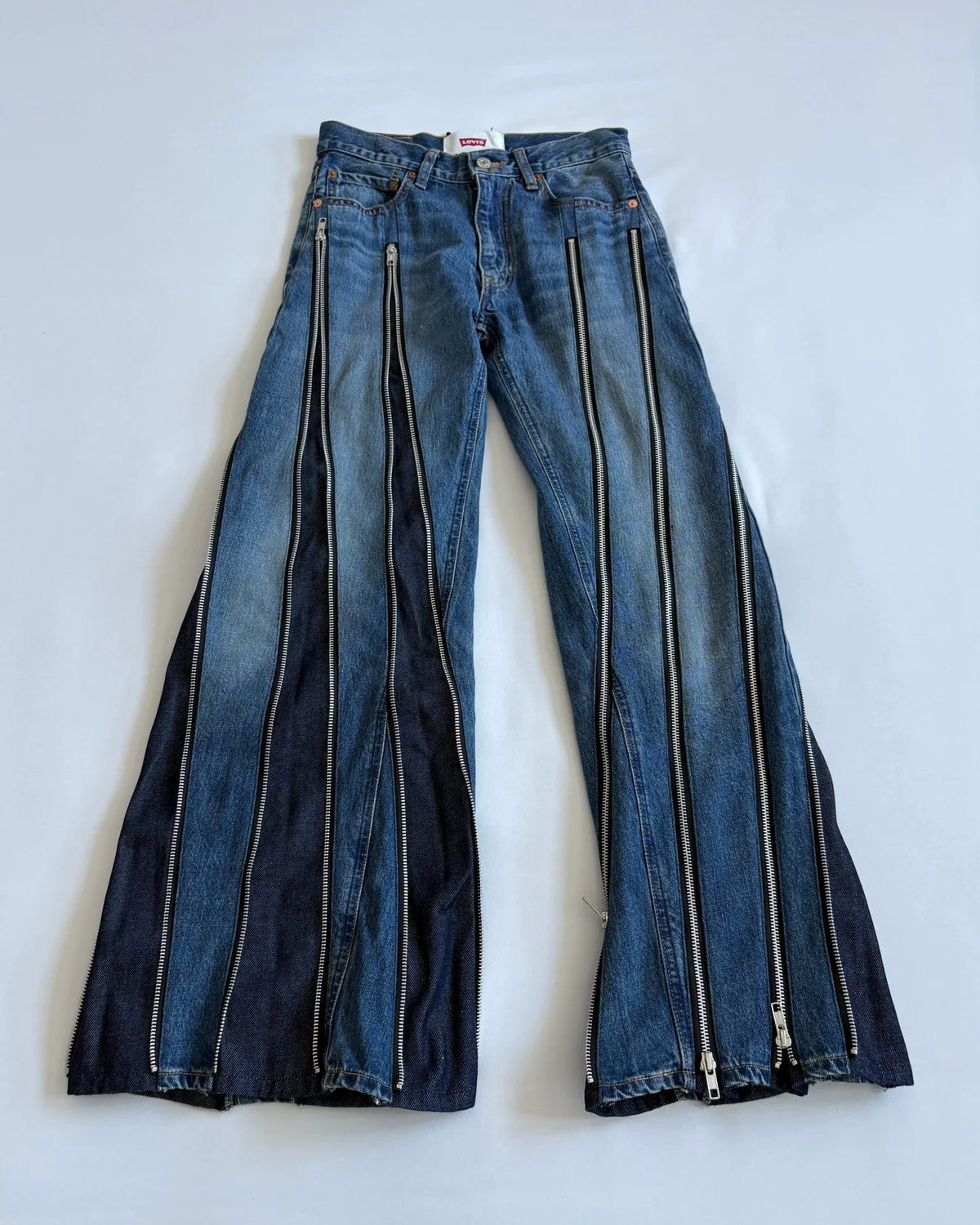 JUNYA WATANABE premium deconstructed irregular‑shape zipper denim pants