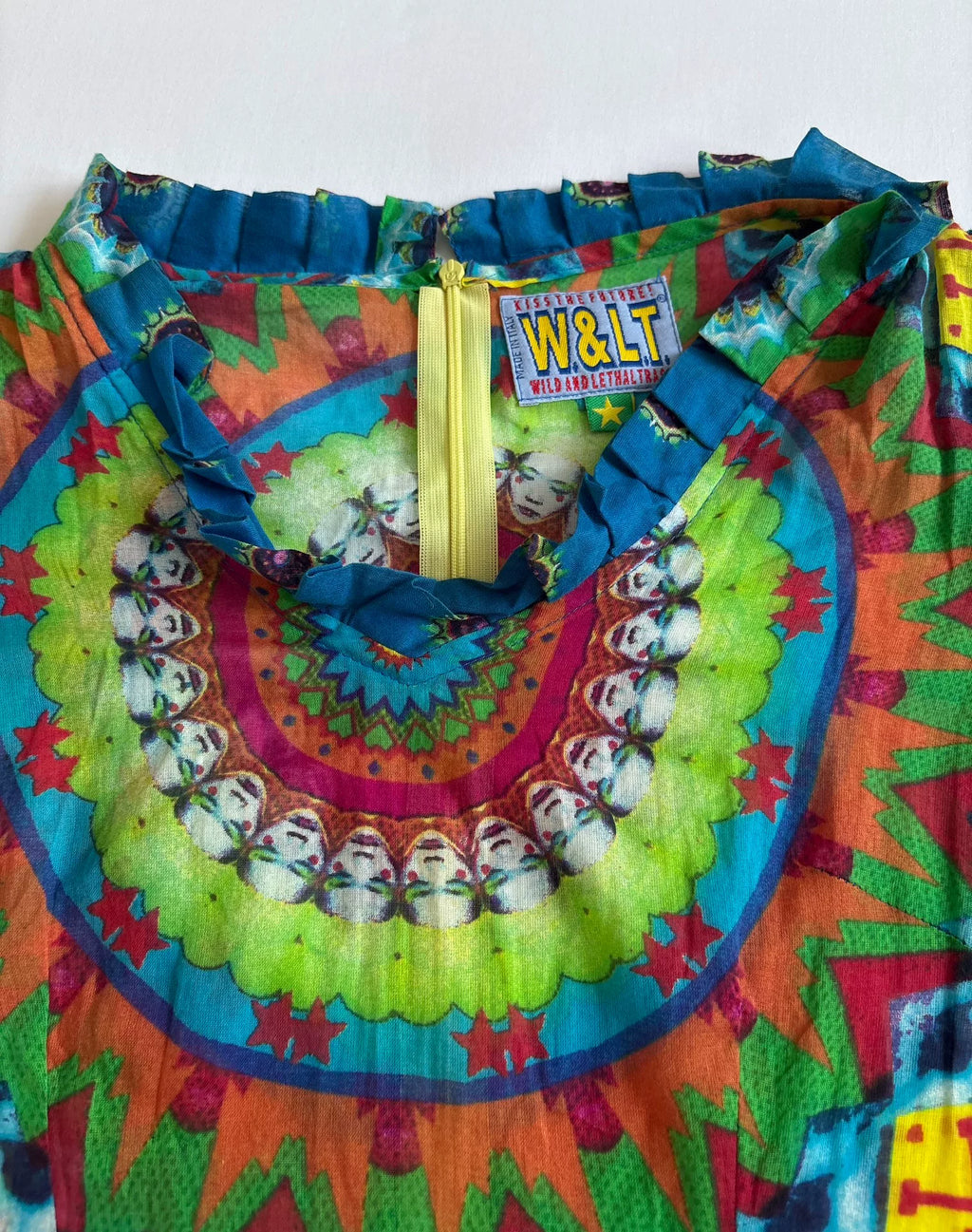Walter van Beirendonck showpiece psychedelic printed dress W&LT vintage 1997 showpiece
