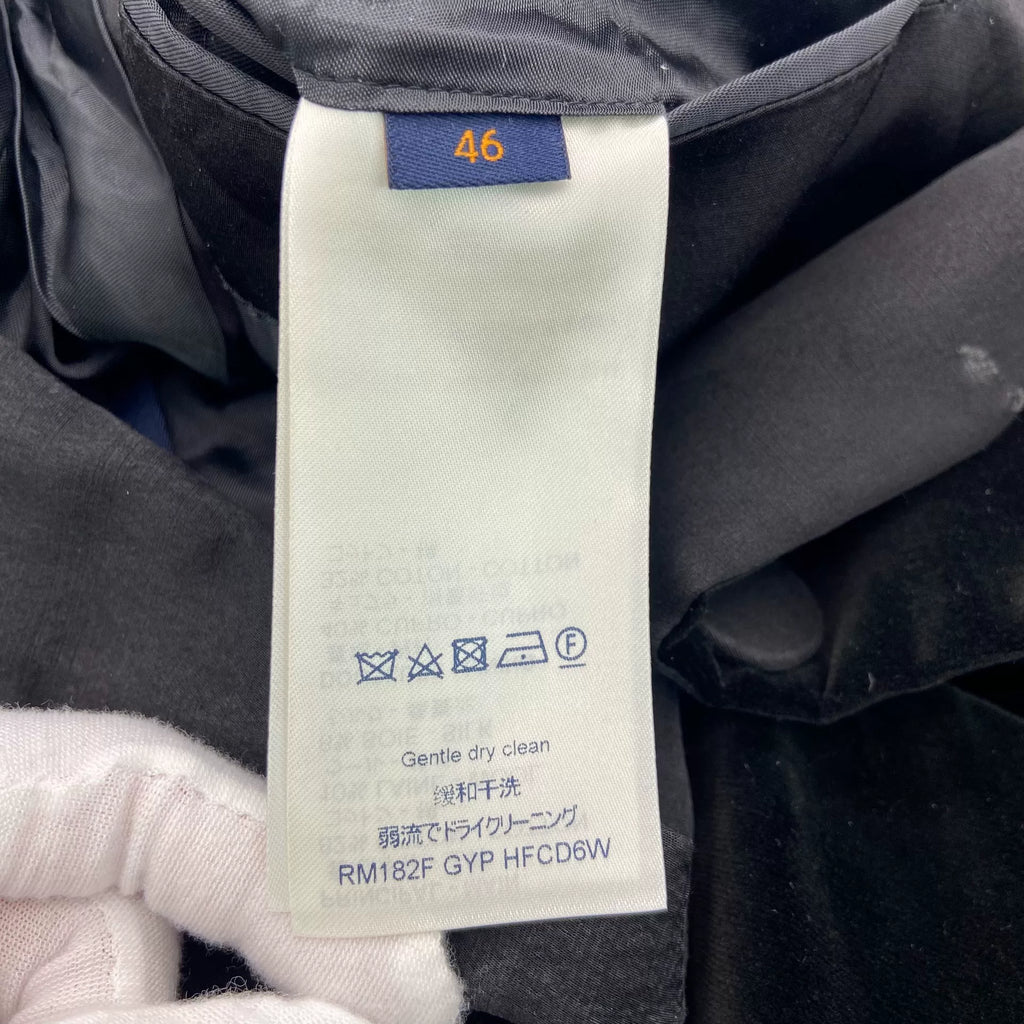 Louis Vuitton Black Collared Single-Breasted Velvet Blazer