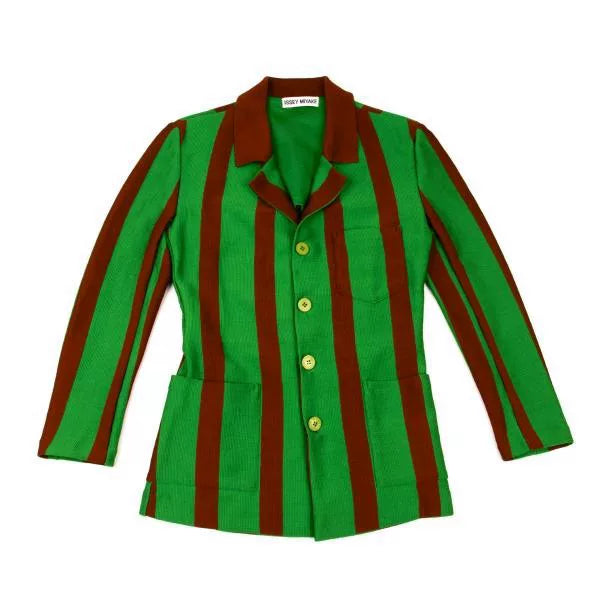 Issey Miyake Vintage Green Striped Top