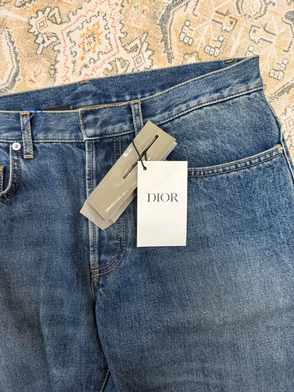 Dior Homme Distressed Dark Blue Skinny Jeans