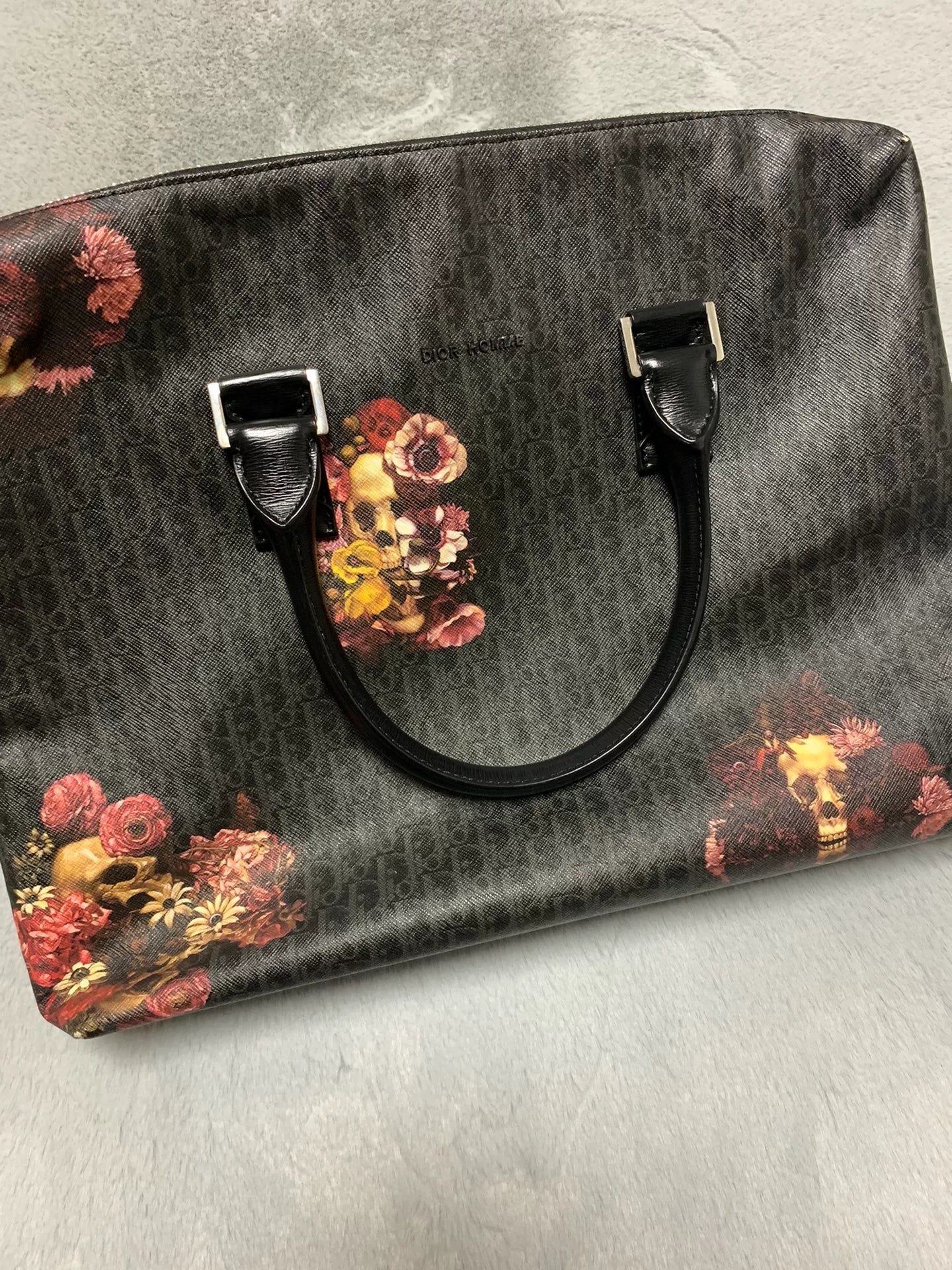 Dior Homme 17SS Floral Skull Tote Bag