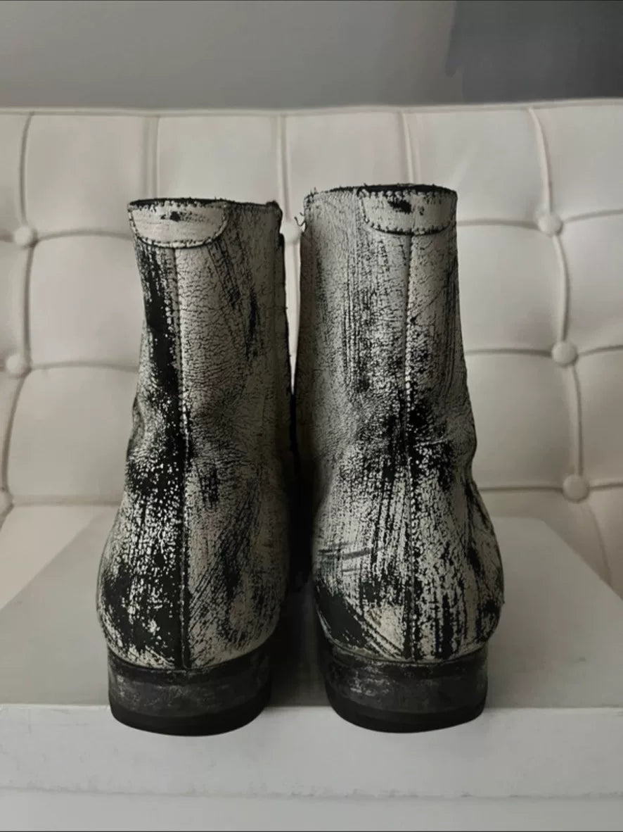 Maison Margiela 2012 Collection Painted White Leather Boots