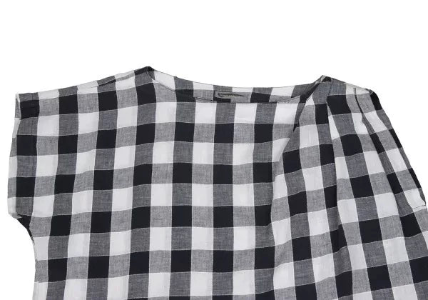 Issey Miyake Vintage Black & White Plaid Top