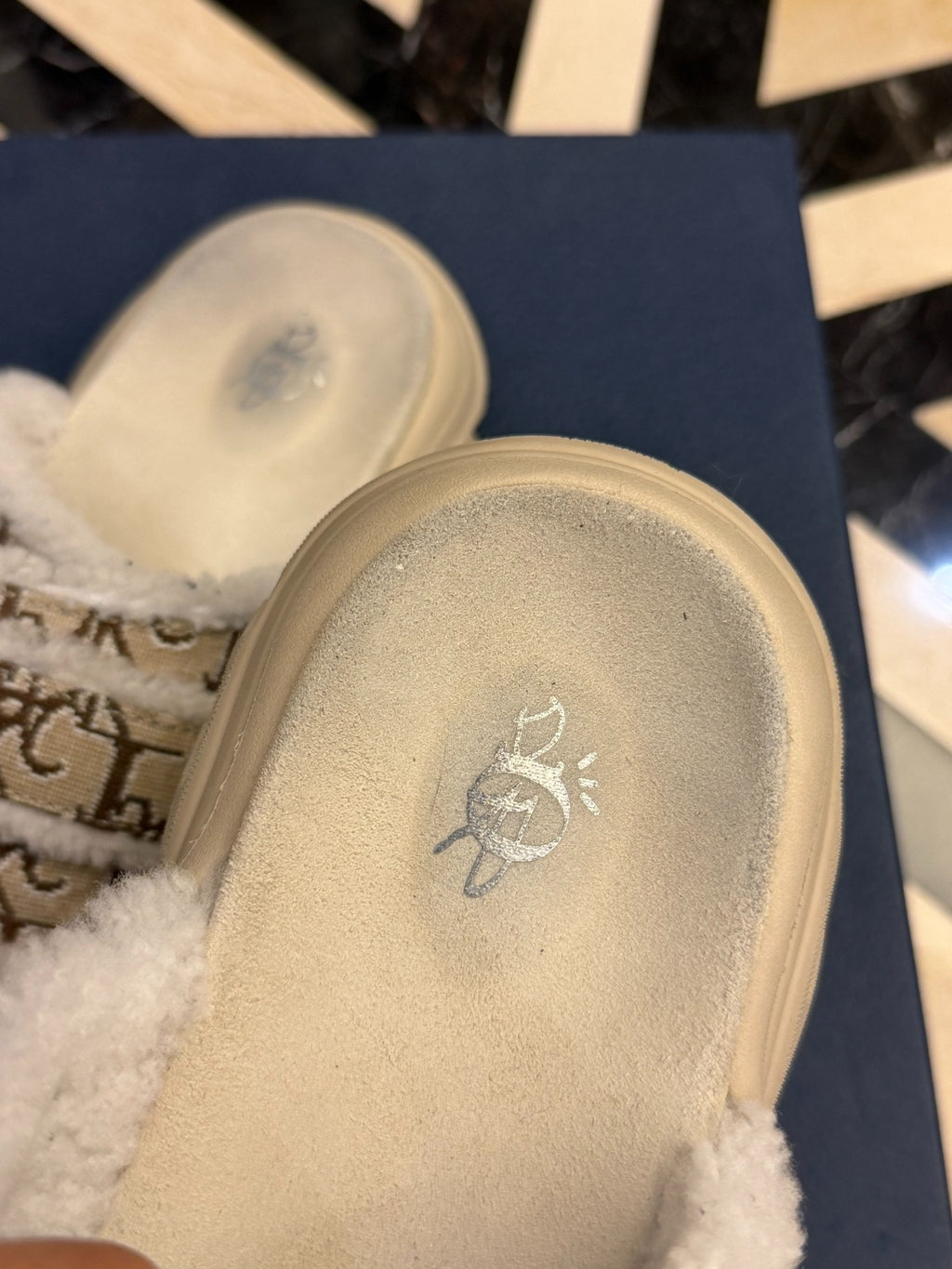 Travis Scott x Dior fur slippers
