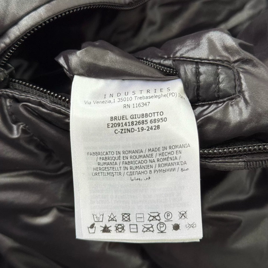 Moncler Bruel Logo Panel Stand Collar Down Jacket