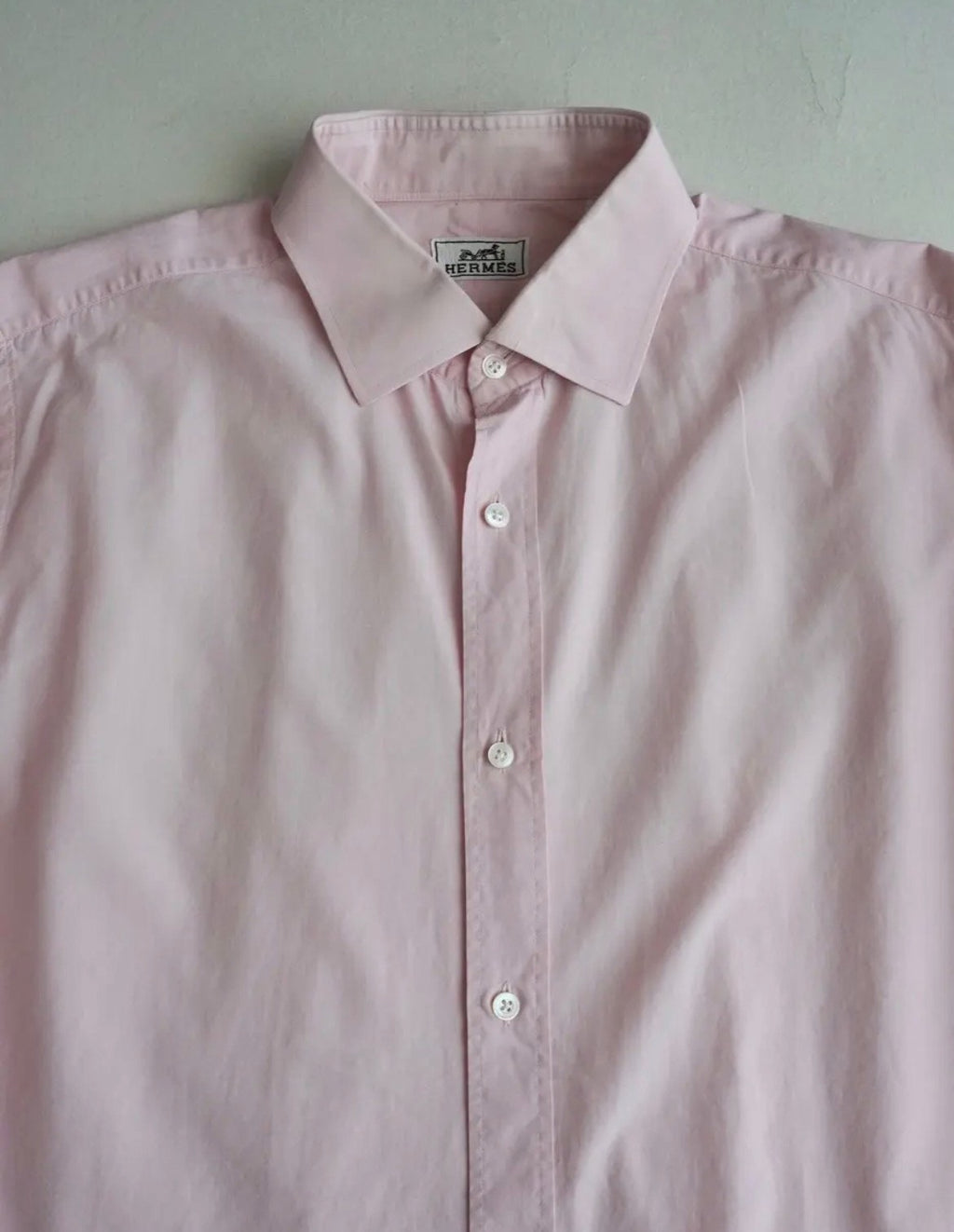 HERMES Light Pink Oversized Long Sleeve Shirt
