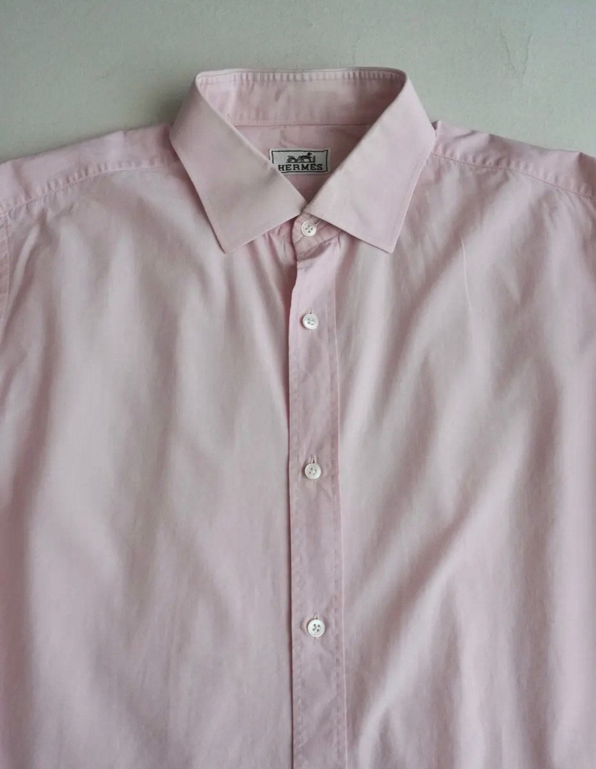 HERMES Light Pink Oversized Long Sleeve Shirt