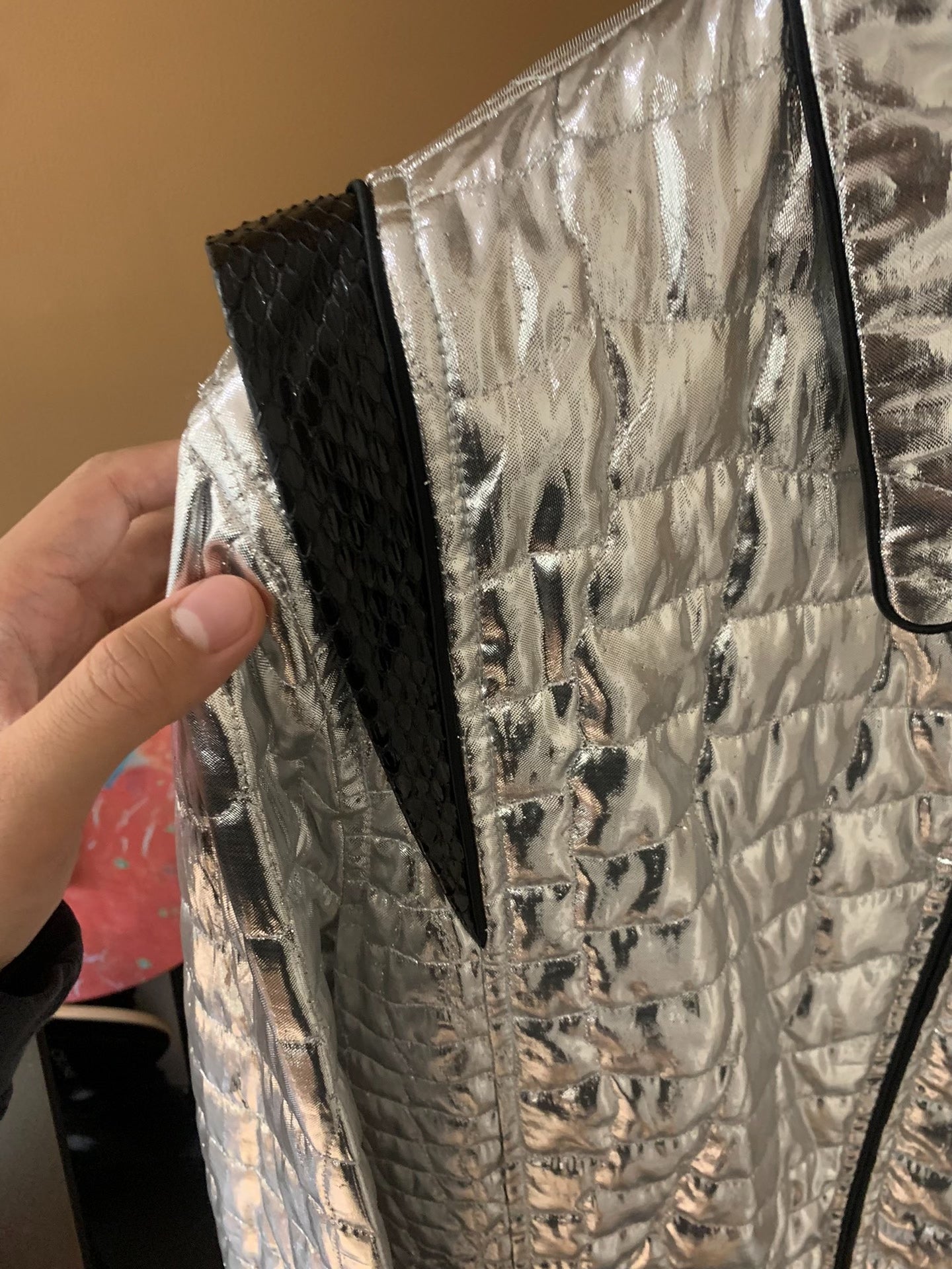 Celine 19SS Metallic crocodile-embossed Jacket