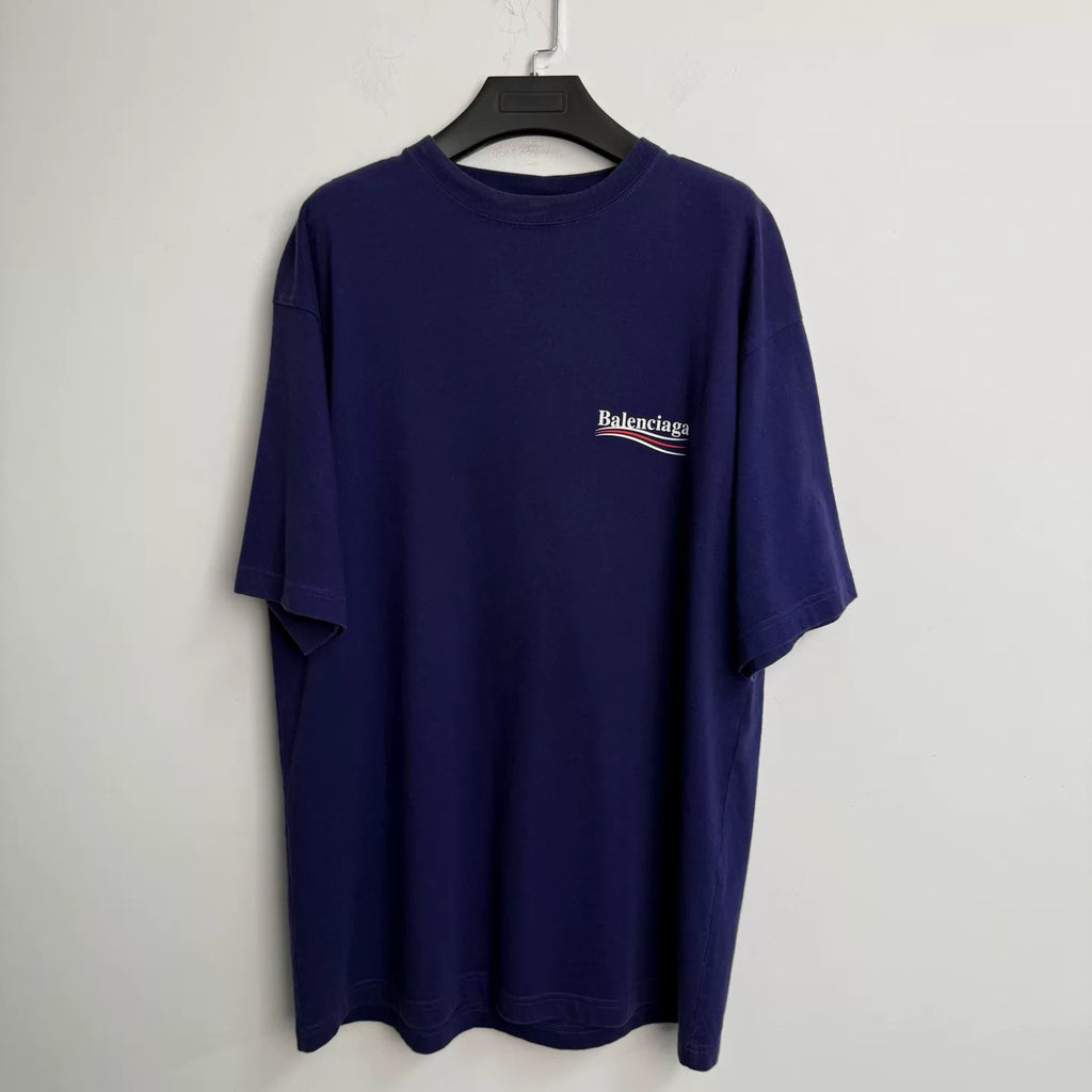 Balenciaga Blue Cola Logo Short Sleeve T-Shirt