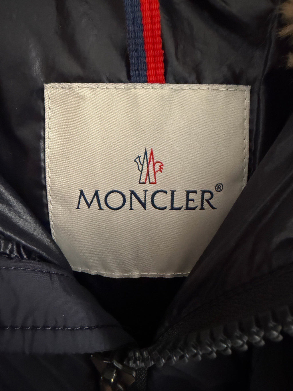 Moncler Black Blue Down Coat