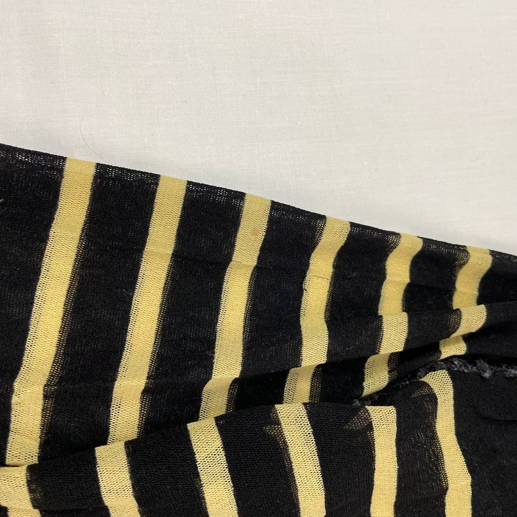 2001 Fall/Winter Jean Paul Gaultier Striped Elastic Mesh Turtleneck Long-Sleeve T-Shirt