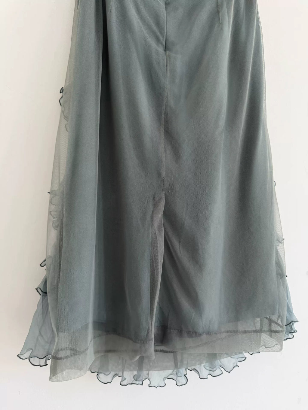 Dries van Noten Midi Gray Silk Skirt