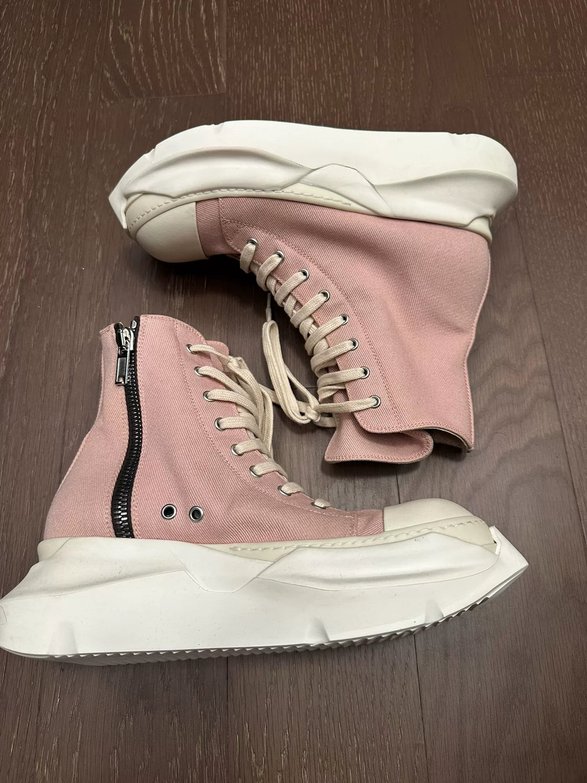 Rick Owens Cherry Blossom Pink Tank Sole Large Converse Sneakers