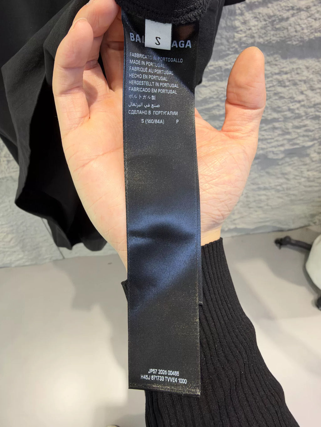 Balenciaga Black 9B Tape Print Short Sleeve T-Shirt