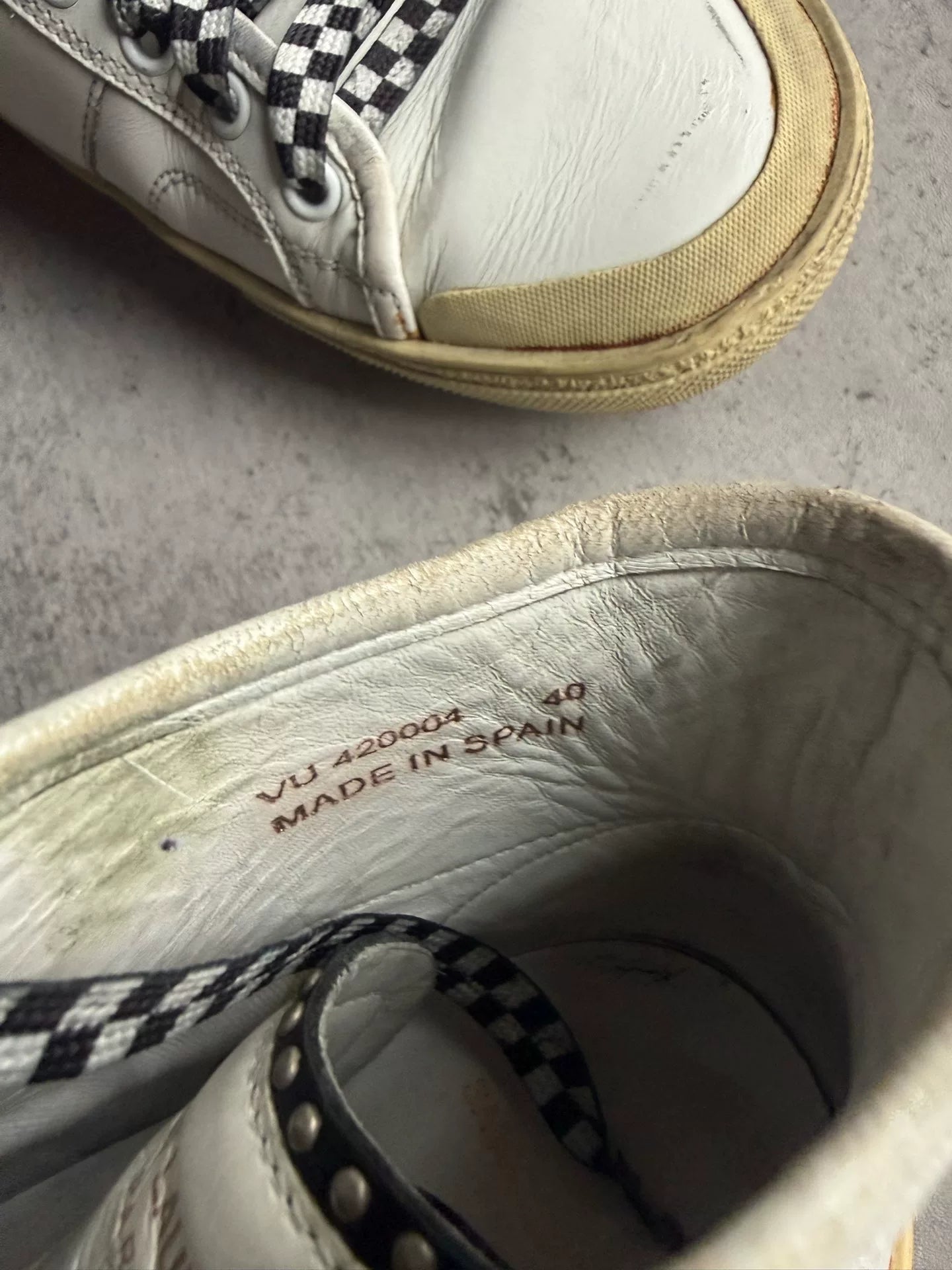 Saint Laurent 16SS SL/37M Checkered Lace Rivet High-Top Sneakers by Hedi Slimane