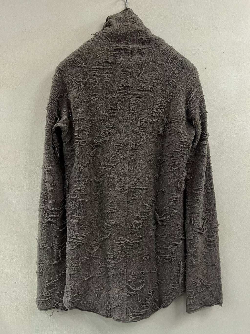 Julius FW13 _7 Long Sleeve Distressed Gray Wool Top