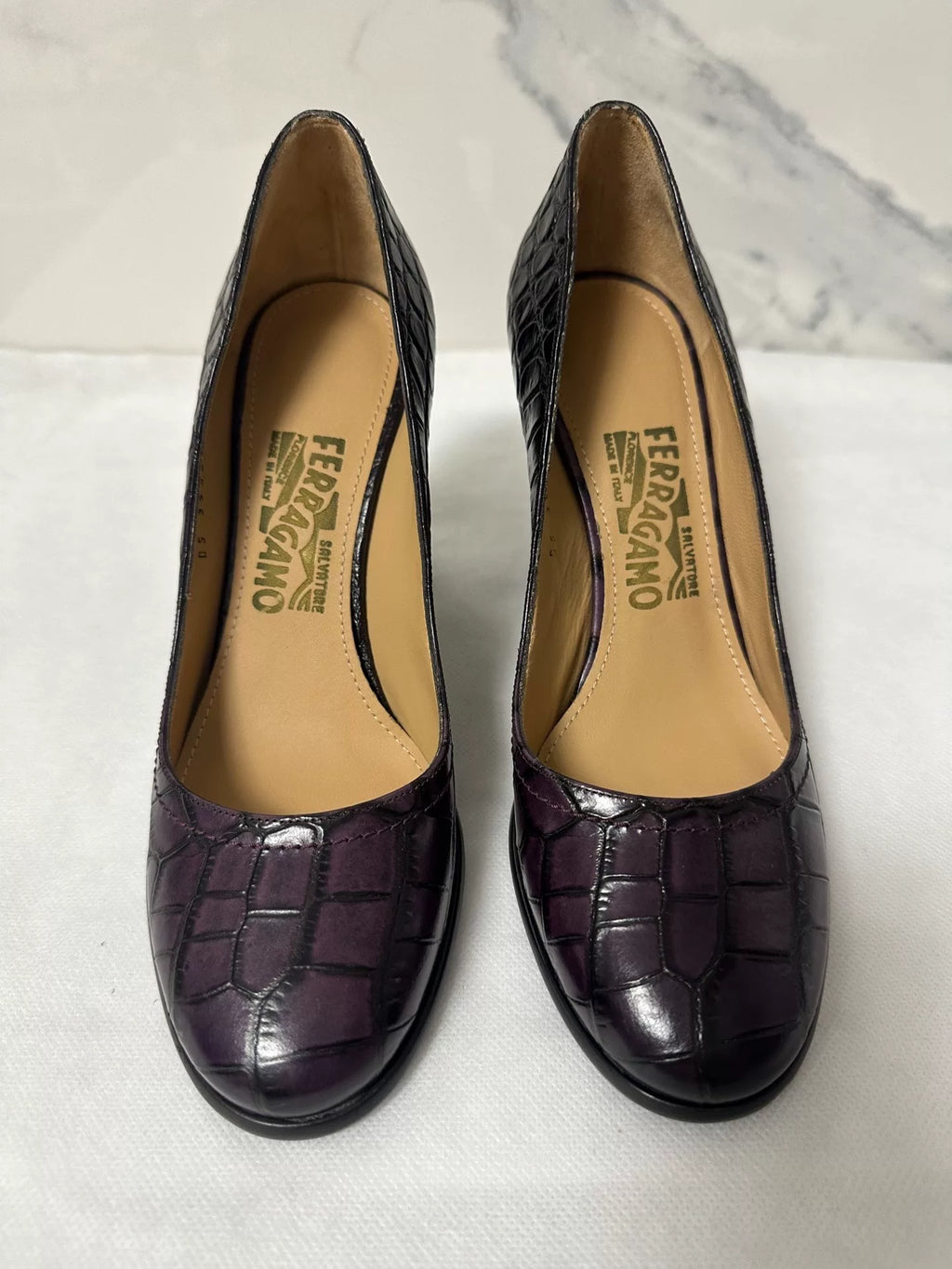 Ferragamo crocodile print Heels