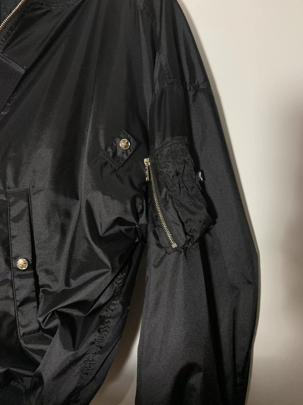 mastermind Japan Silver Embroidered Silk Flight Jacket