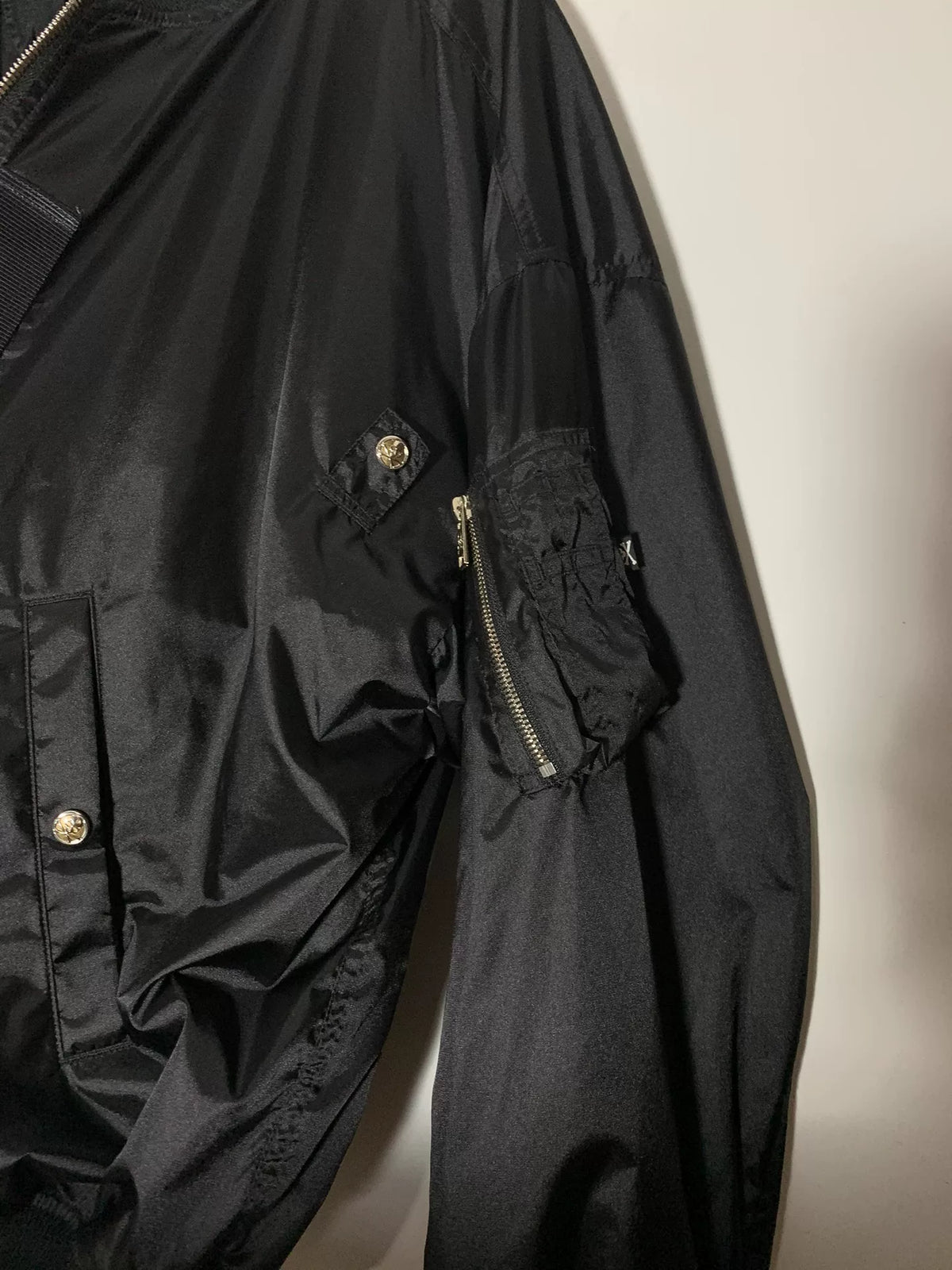 mastermind Japan Silver Embroidered Silk Flight Jacket