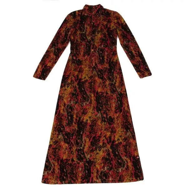 Jean Paul Gaultier Vintage Orange Floral Velvet Dress