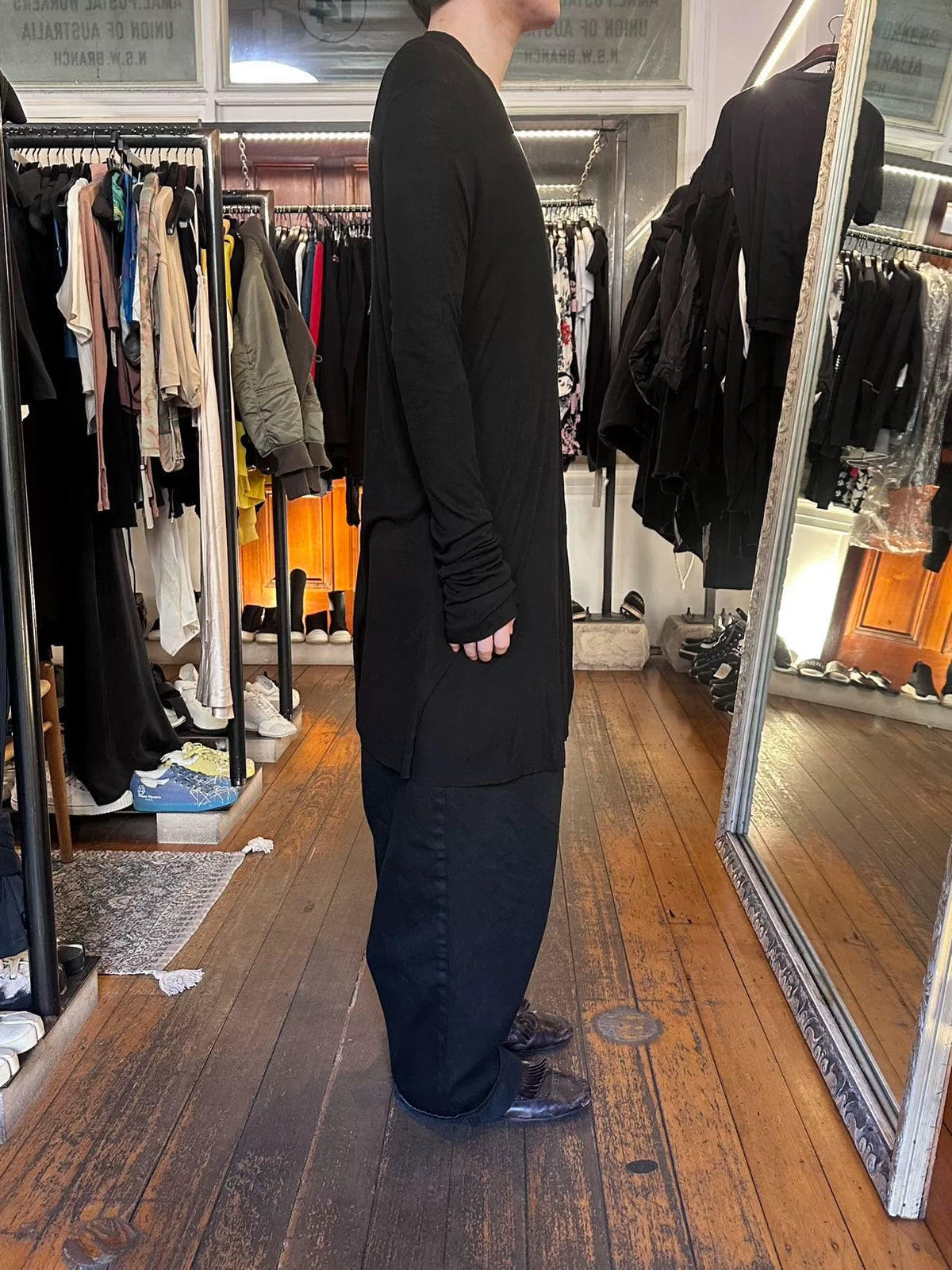 Julius Black Irregular Ribbed Sleeve 16Pre Quantums Viscose Silk Jacket