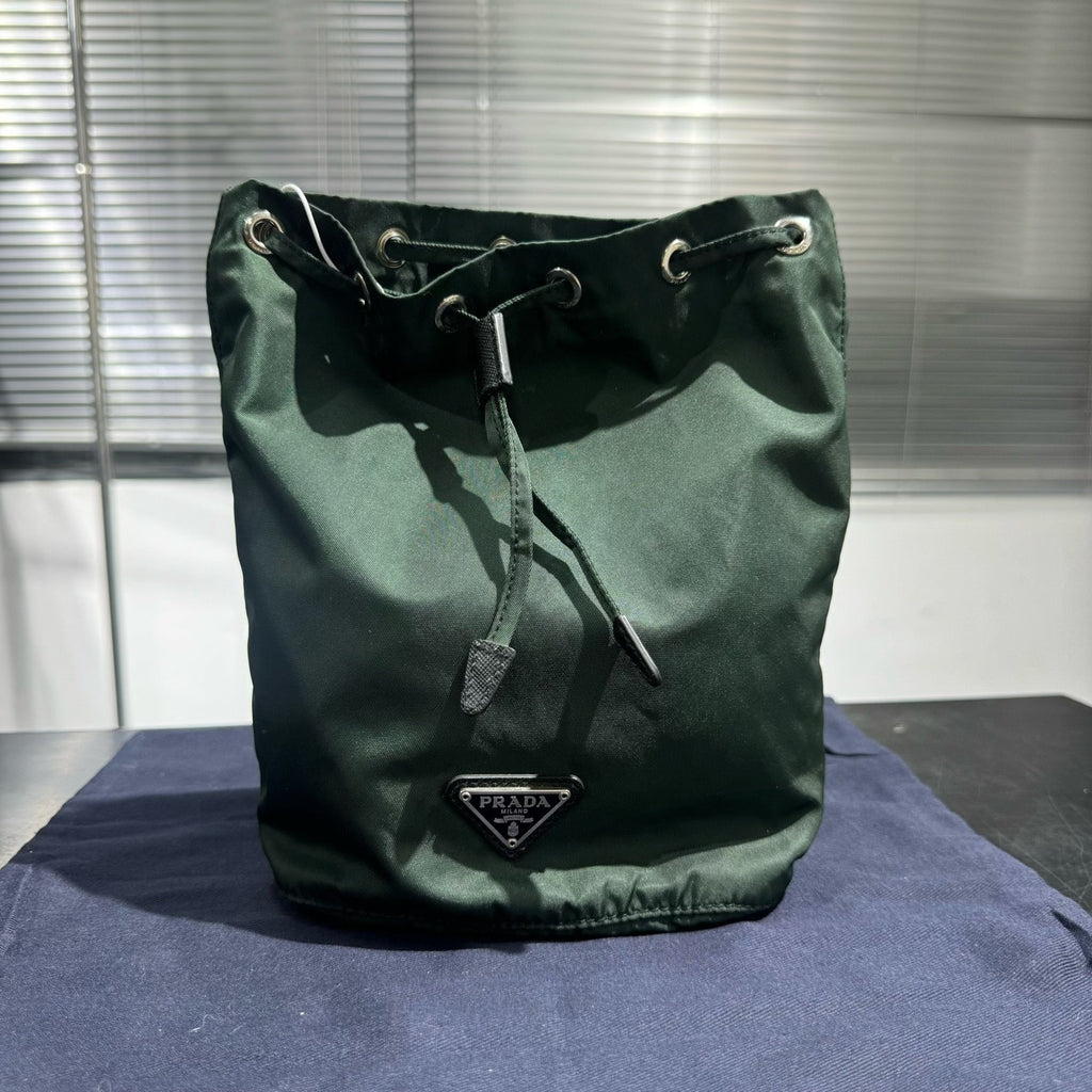 Prada Triangle Logo Drawstring Backpack