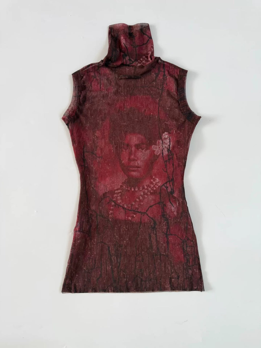 Jean Paul Gaultier Vintage Mesh Portrait Sleeveless Top