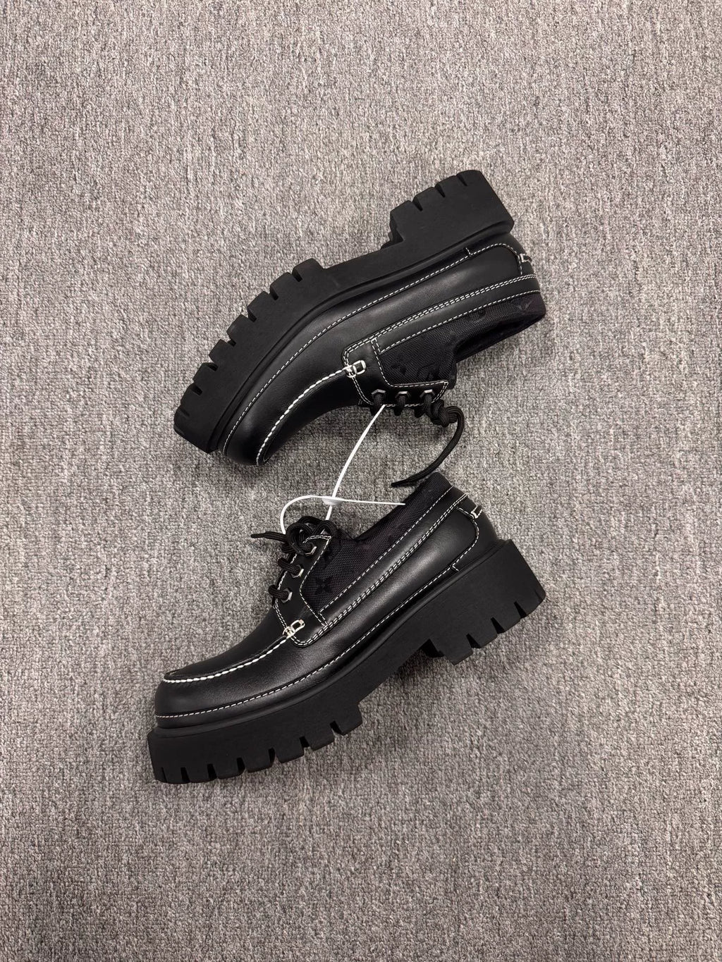 Louis Vuitton Remix Black Round-Toe Platform Leather Loafers