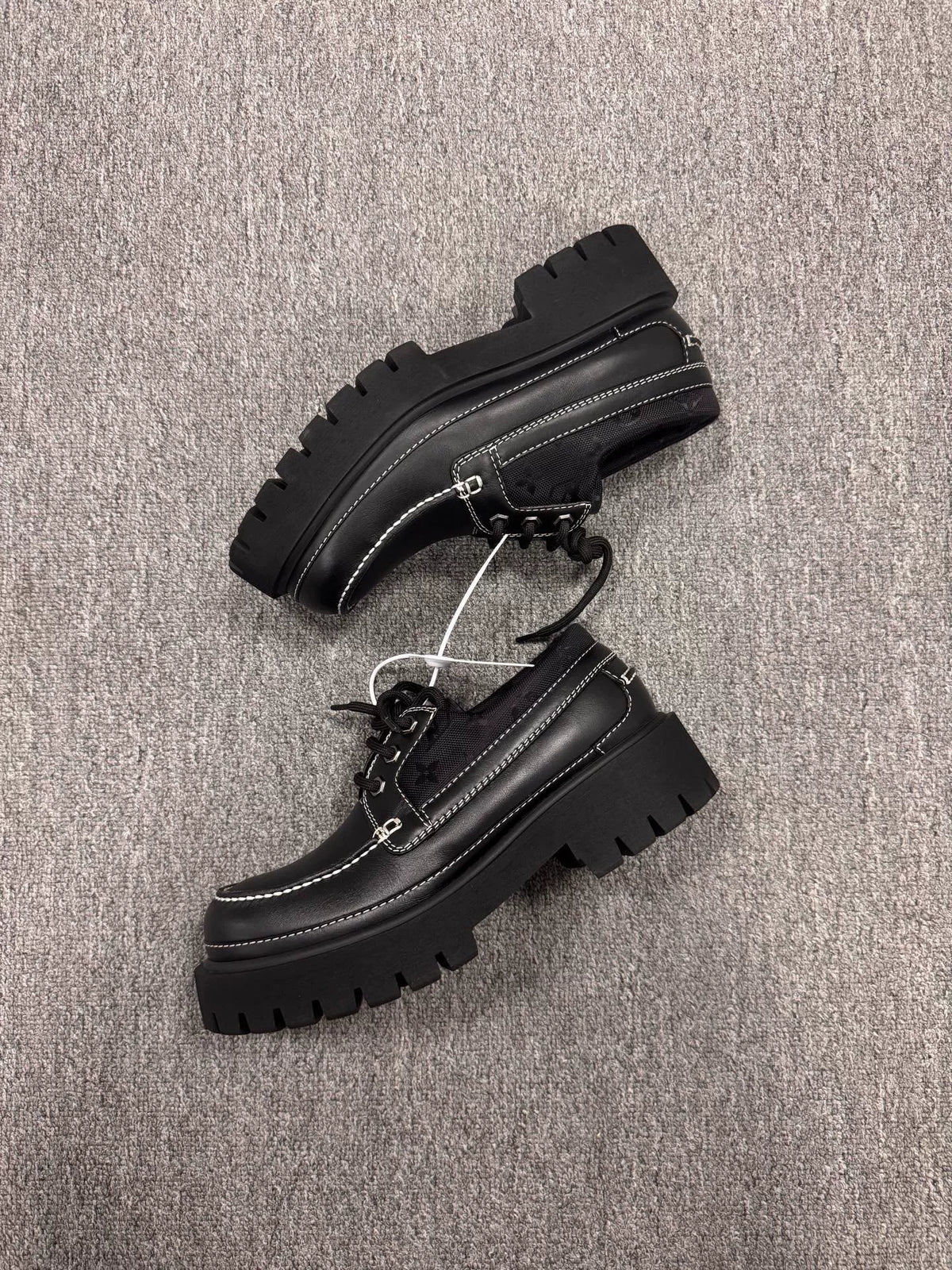Louis Vuitton Remix Black Round-Toe Platform Leather Loafers