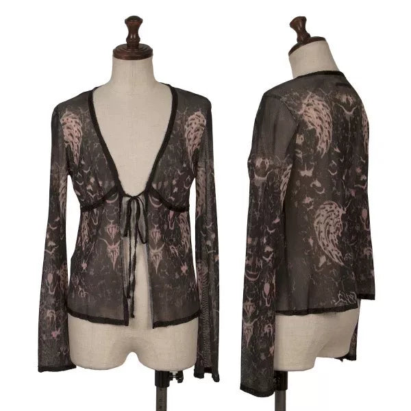 Jean Paul Gaultier Vintage Dark Floral Mesh Cardigan