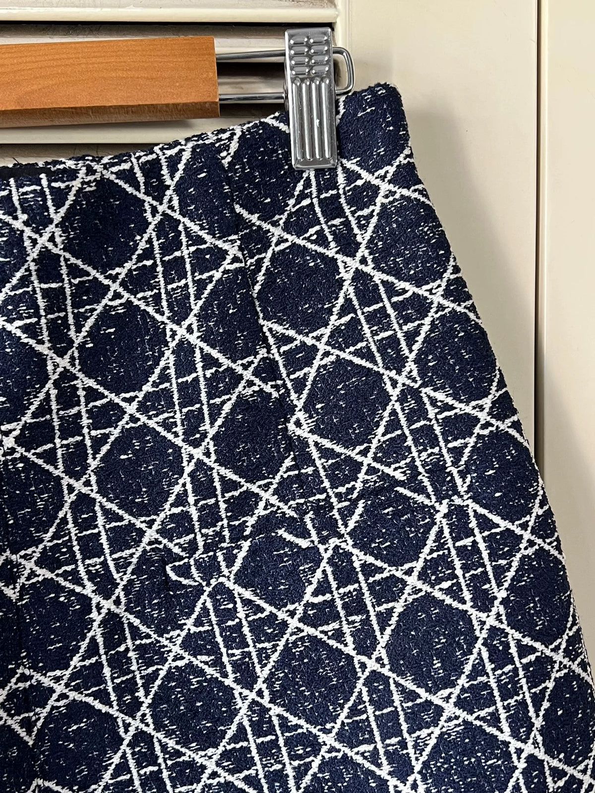 Dior Macrocannage Blue White Tweed Trousers